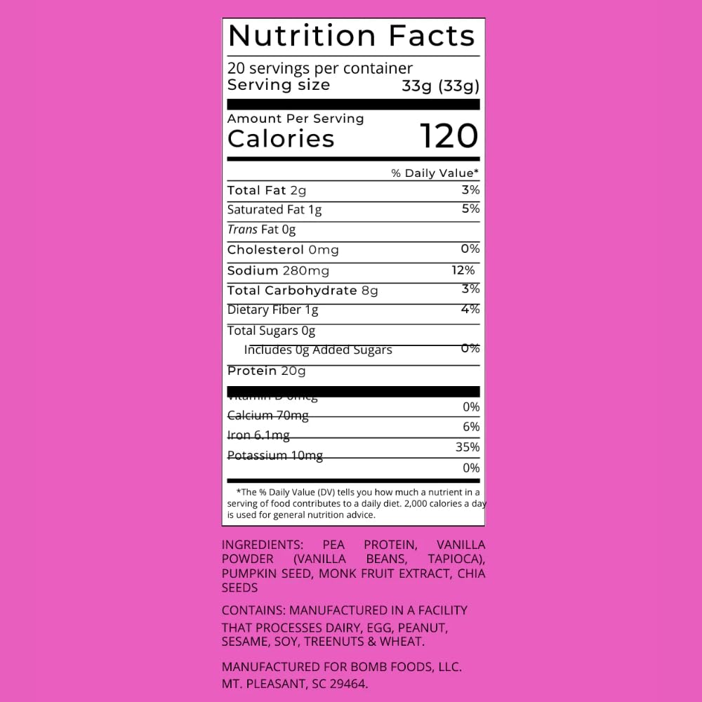 Chocolate & Vanilla Plant Protein Powder with 21g Protein, Amino Acids, Zero Sugar - Blender Bombs Bomb Co. - 60 Servings