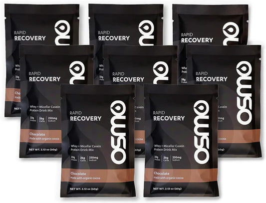 Chocolate Whey & Micellar Casein Protein Powder Blend for Rapid Recovery - All Natural, Muscle Repair, Boosts Glycogen - 8 Servings