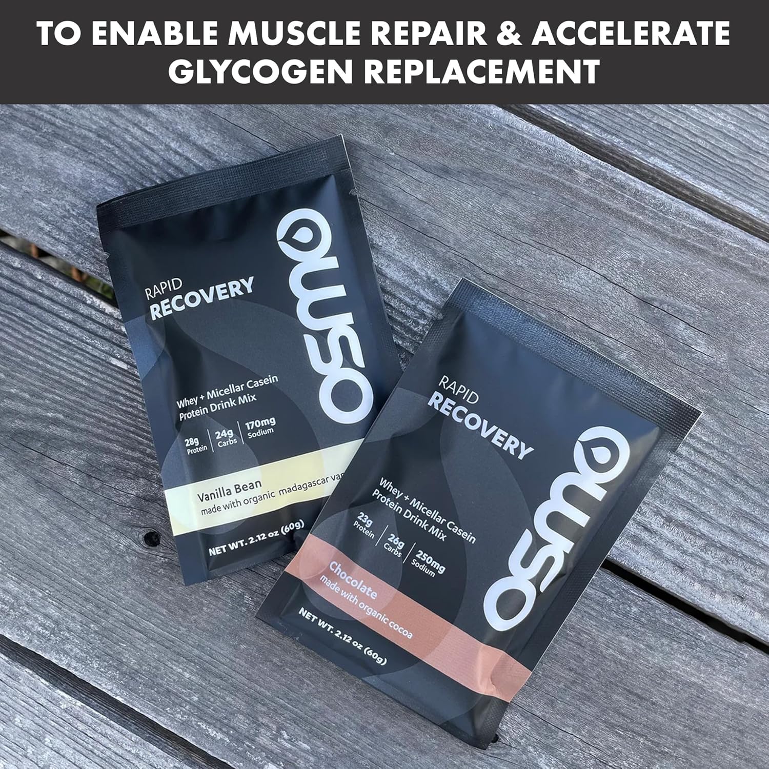 Chocolate Whey & Micellar Casein Protein Powder Blend for Rapid Recovery - All Natural, Muscle Repair, Boosts Glycogen - 8 Servings