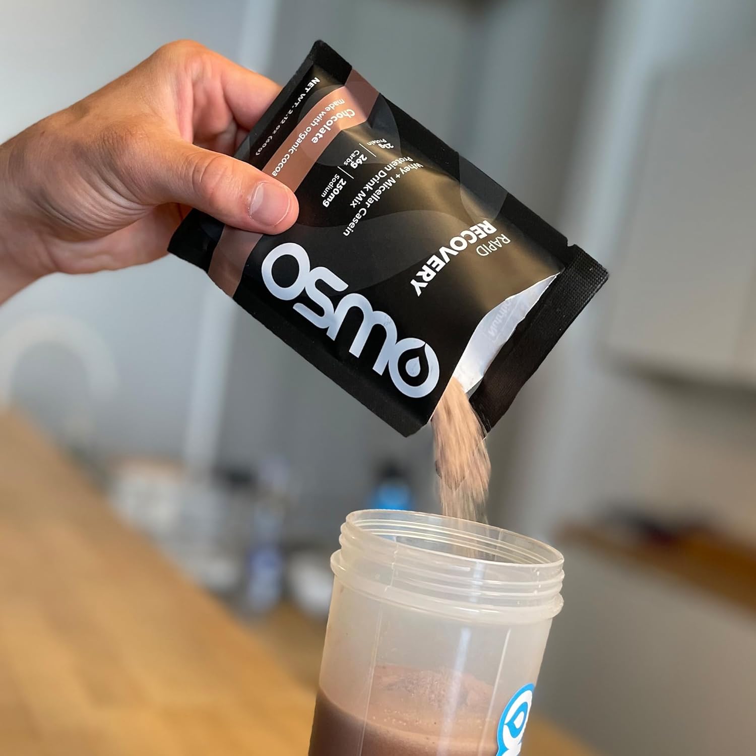 Chocolate Whey & Micellar Casein Protein Powder Blend for Rapid Recovery - All Natural, Muscle Repair, Boosts Glycogen - 8 Servings
