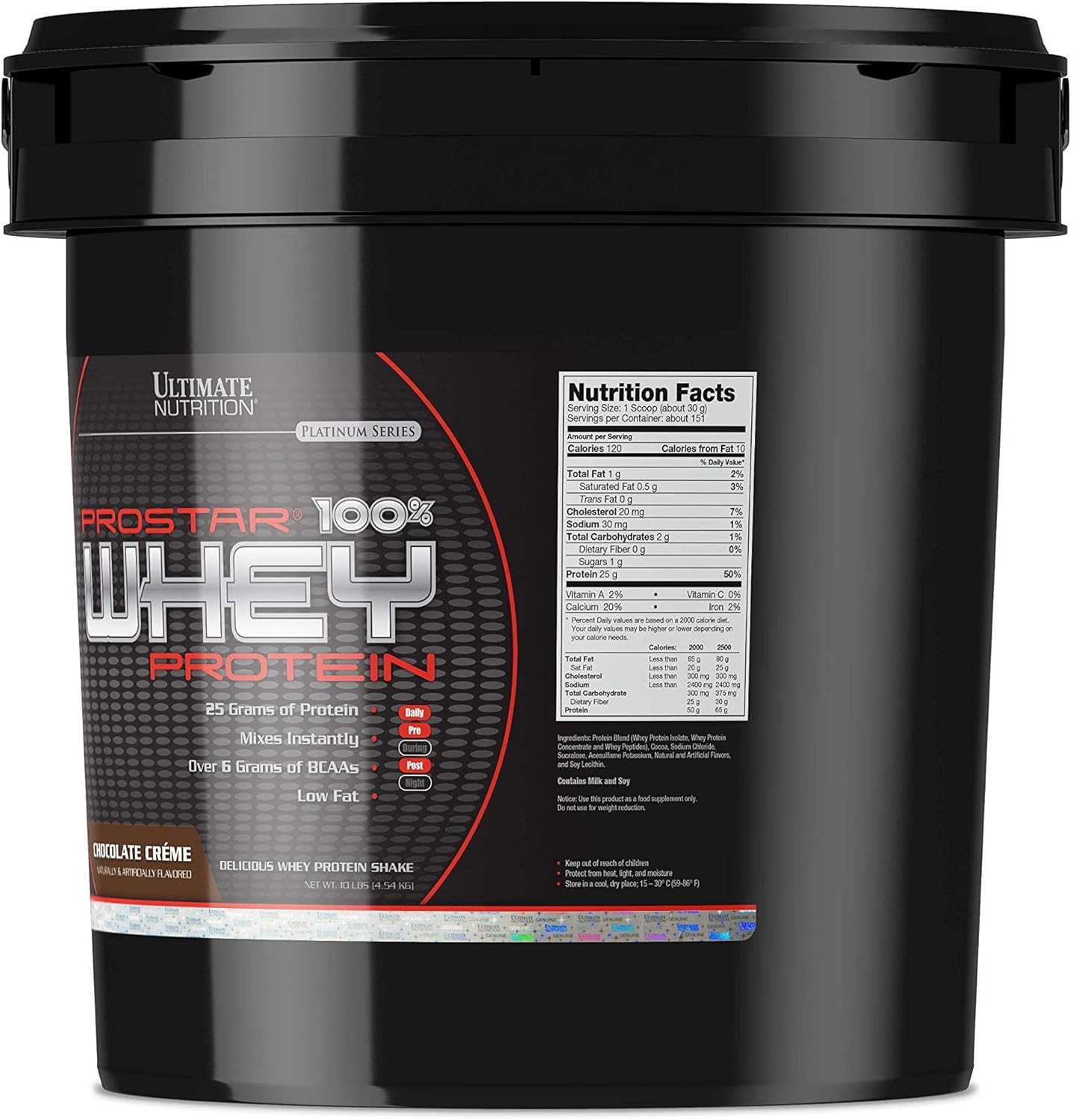Chocolate Whey Protein Isolate Powder - Ultimate Nutrition Prostar - Low Carb, High Protein Shake for Muscle Gain & Recovery - Keto-Friendly - 10 lbs