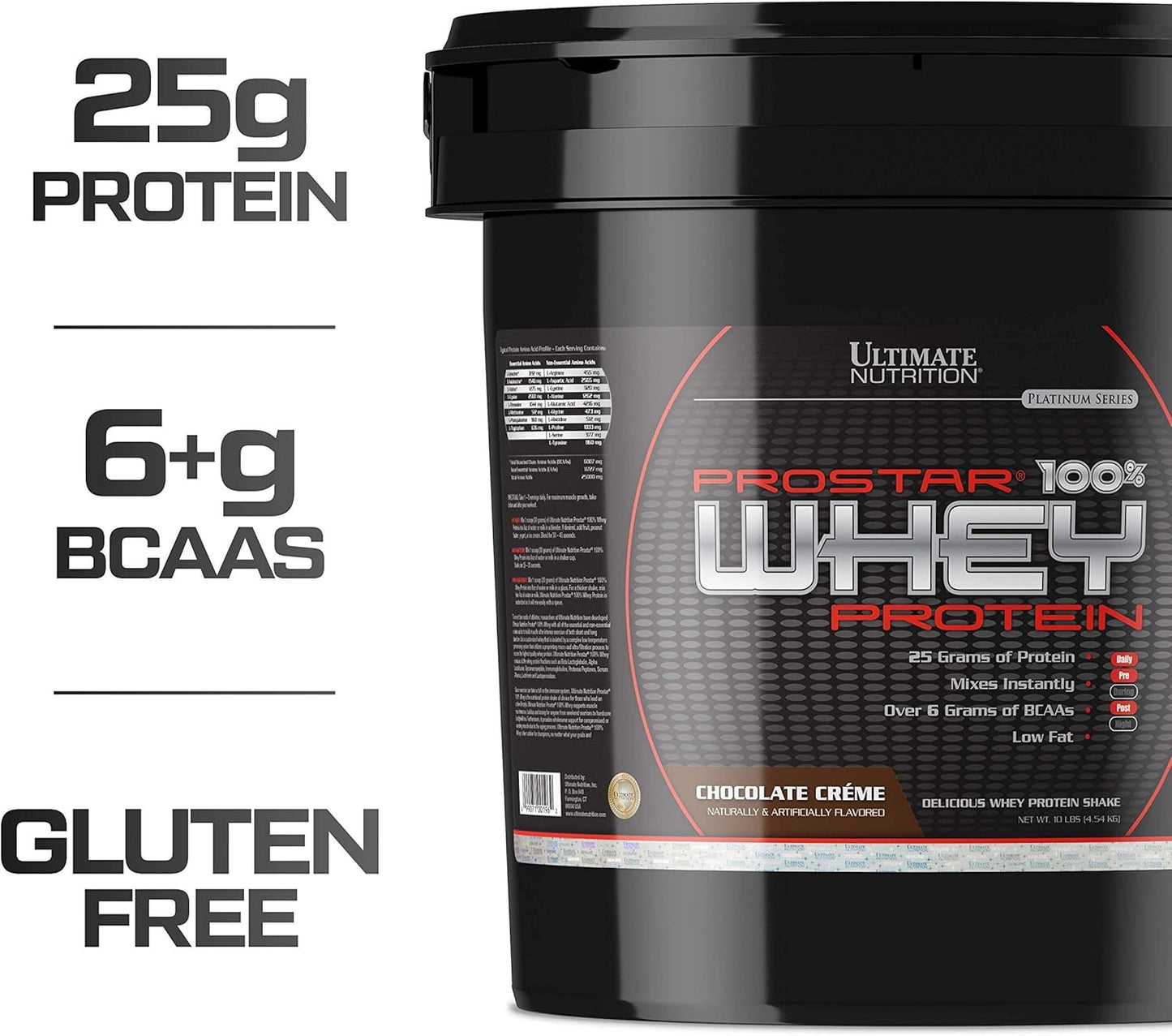 Chocolate Whey Protein Isolate Powder - Ultimate Nutrition Prostar - Low Carb, High Protein Shake for Muscle Gain & Recovery - Keto-Friendly - 10 lbs