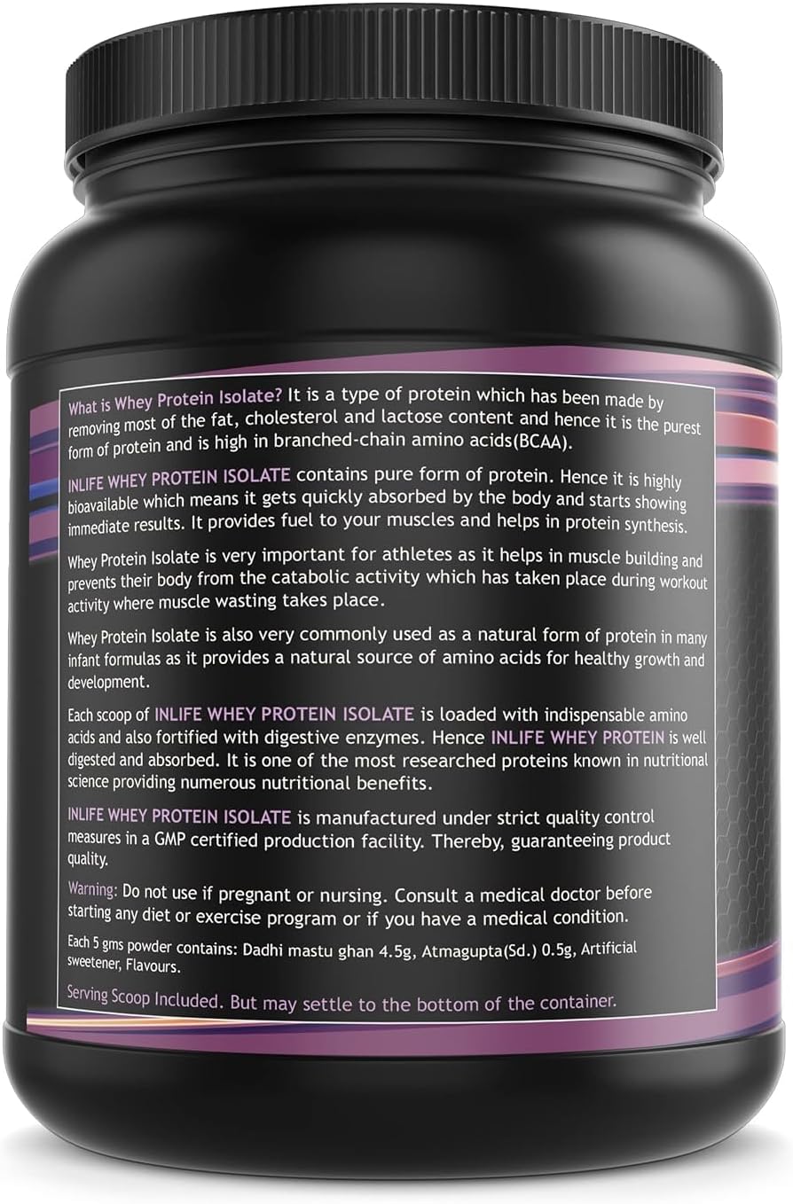 Chocolate Whey Protein Isolate Powder | 27g Protein Per Serving | Sports Nutrition Drink for Muscle Building (400 gm)