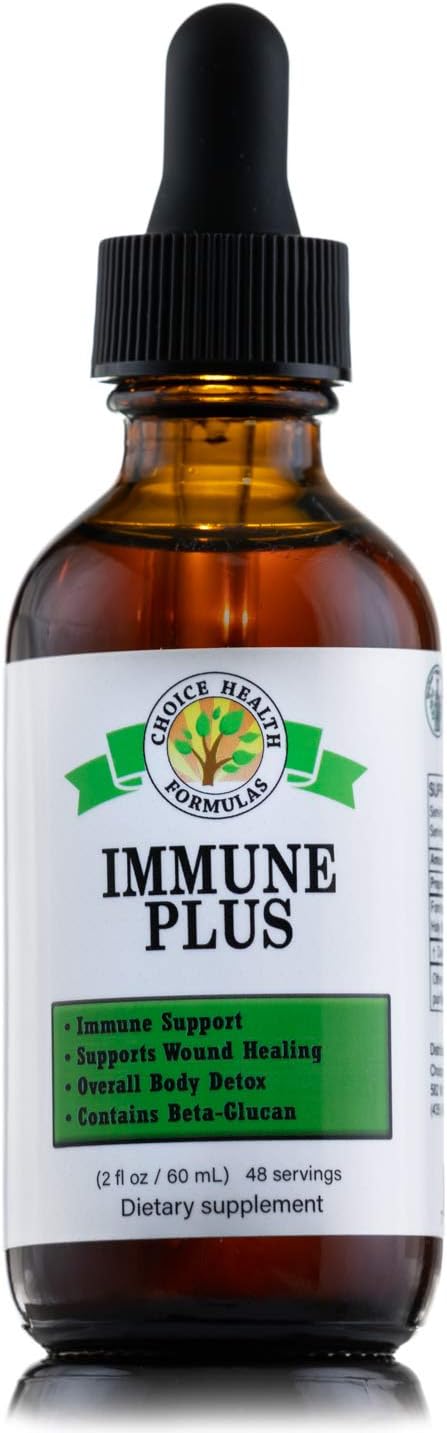 Choice Health Immune Plus: Overall Body Detox & Immunity Support (2 oz) - Vegan, Non GMO, Gluten Free Dietary Supplement