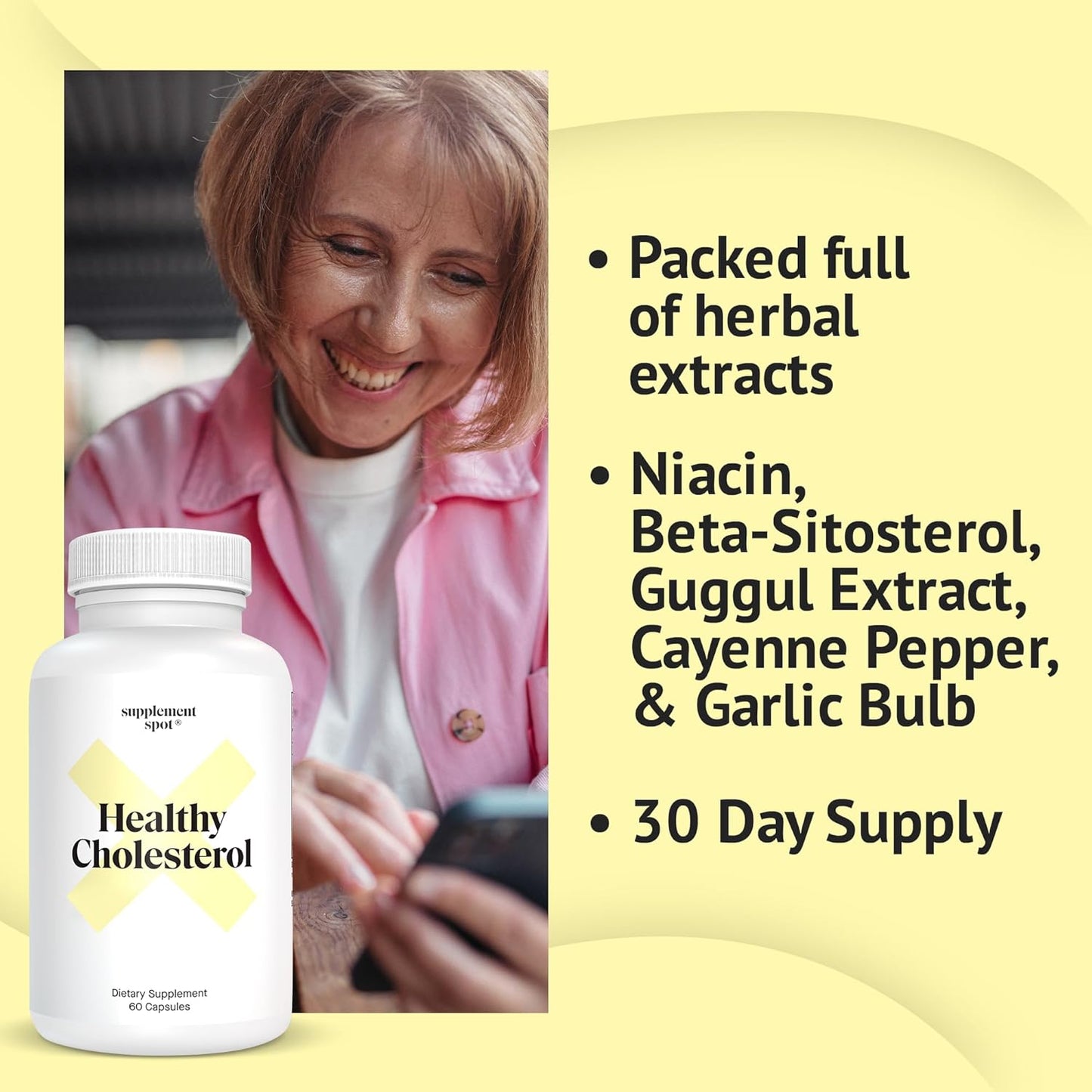 Choless Control Supplement with Vitamin B3, Beta Sitosterol, Niacin, & Cayenne Pepper - 60 Capsules