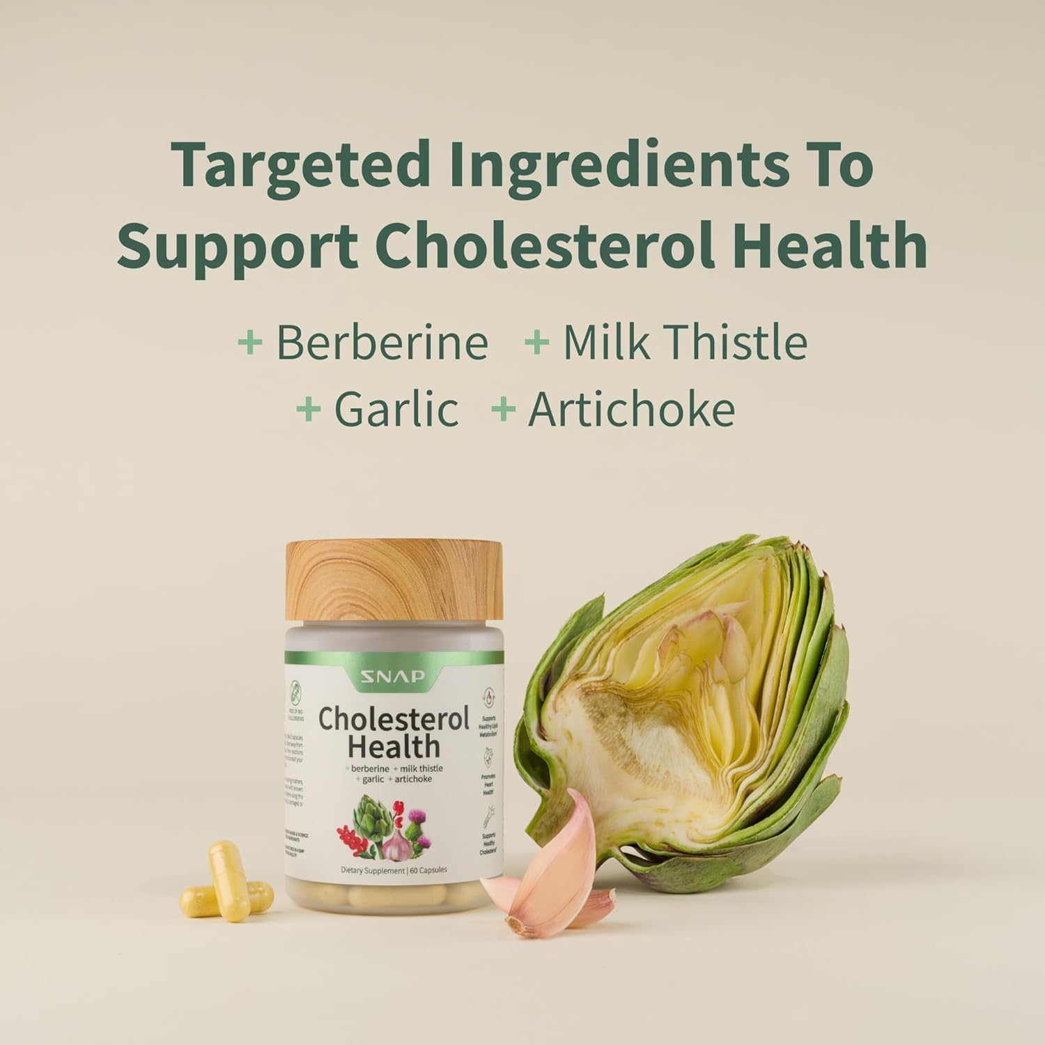 Cholesterol Health Support - Natural Heart Health Supplement, 60 Capsules by Snap Supplements