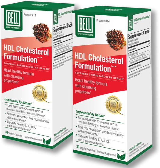 Cholesterol Lowering Supplement for Women and Men - Bell HDL Cholesterol Formulation™, Proprietary Blend, 2 Pack