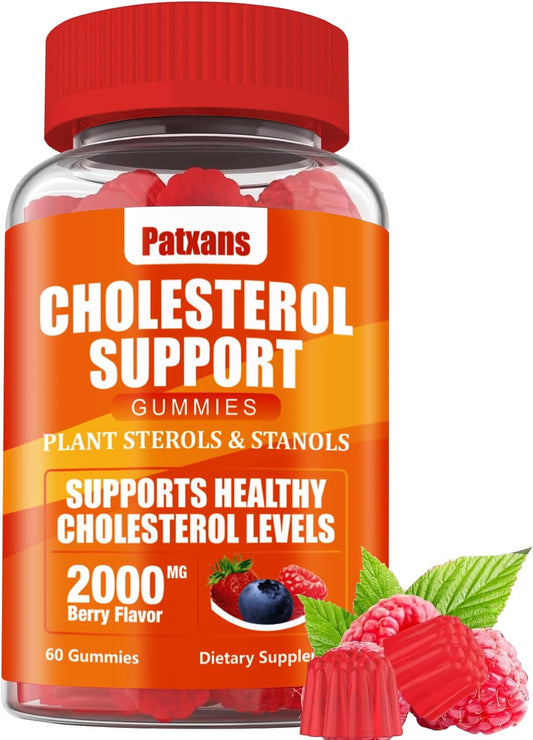 Cholesterol Support Gummies with 2000MG Plant Sterols, Mixed Berry Flavor, 60 Count - Boosts Healthy Cholesterol & Energy
