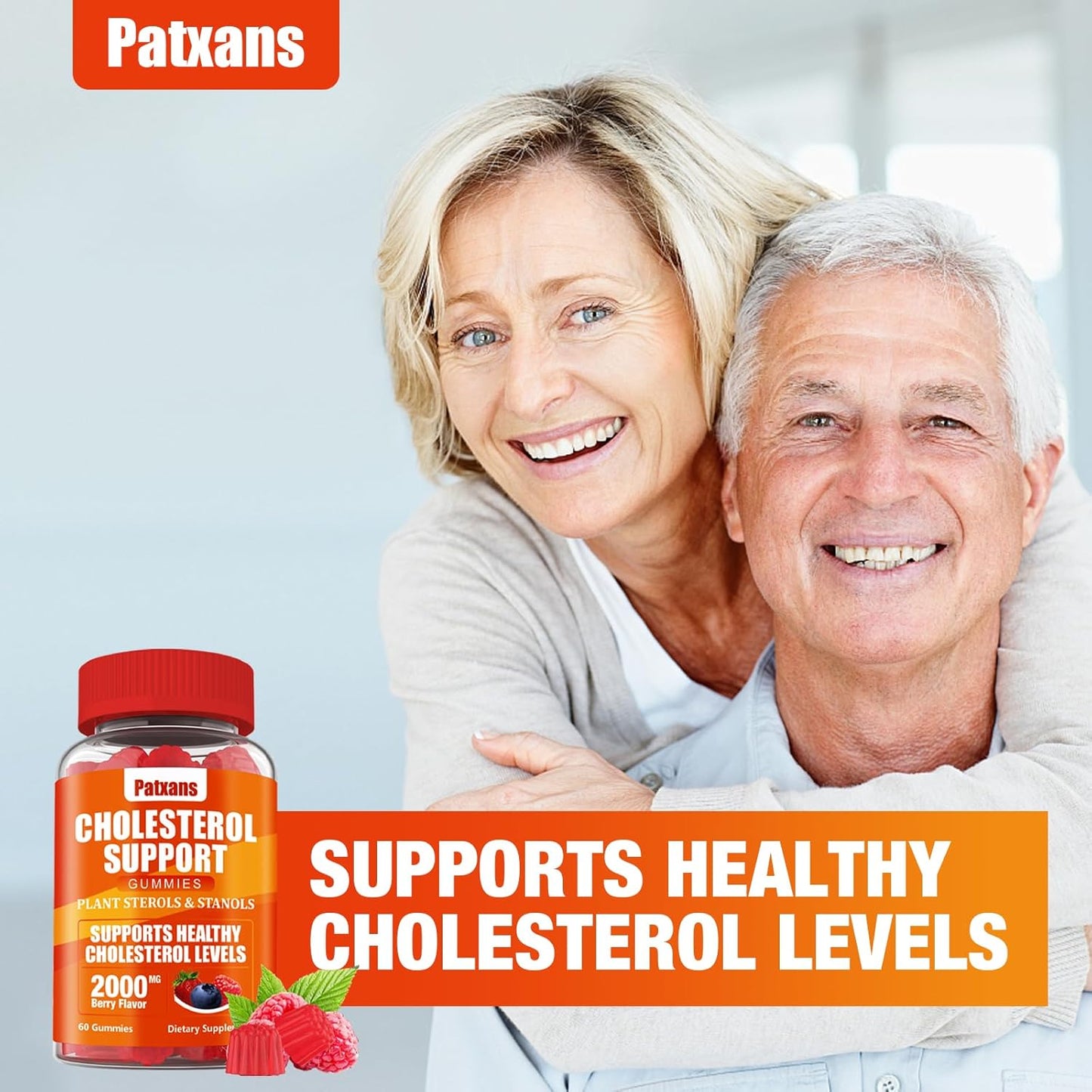 Cholesterol Support Gummies with 2000MG Plant Sterols, Mixed Berry Flavor, 60 Count - Boosts Healthy Cholesterol & Energy