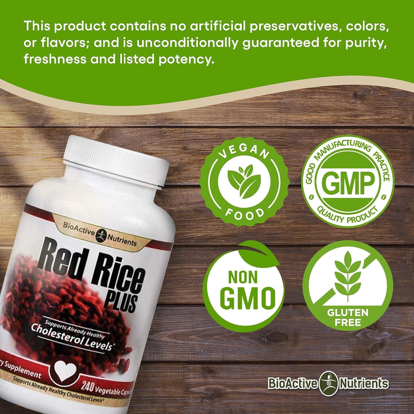 Cholesterol Support Supplement with BioActive Nutrients - Red Rice Plus Formula with Turmeric, Black Pepper, Cayenne Pepper, Ginger Root, and Rosemary - 240 Vegetable Capsules