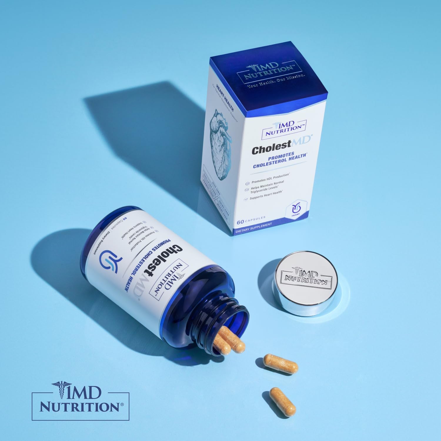 CholestMD Supplement with Olive Leaf Extract, Bergavit, Niacin, Garlic - 240 Capsules