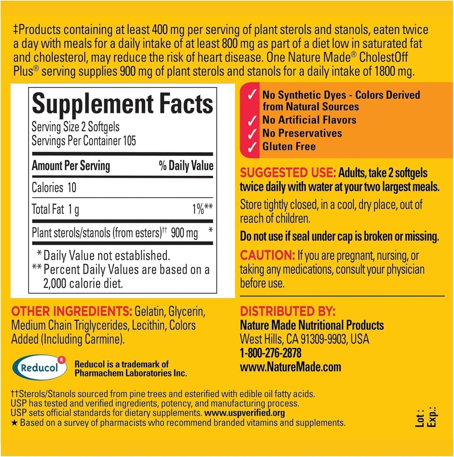 CholestOff Plus Softgels: Clinically Proven to Lower Cholesterol, 210 Count with Guide