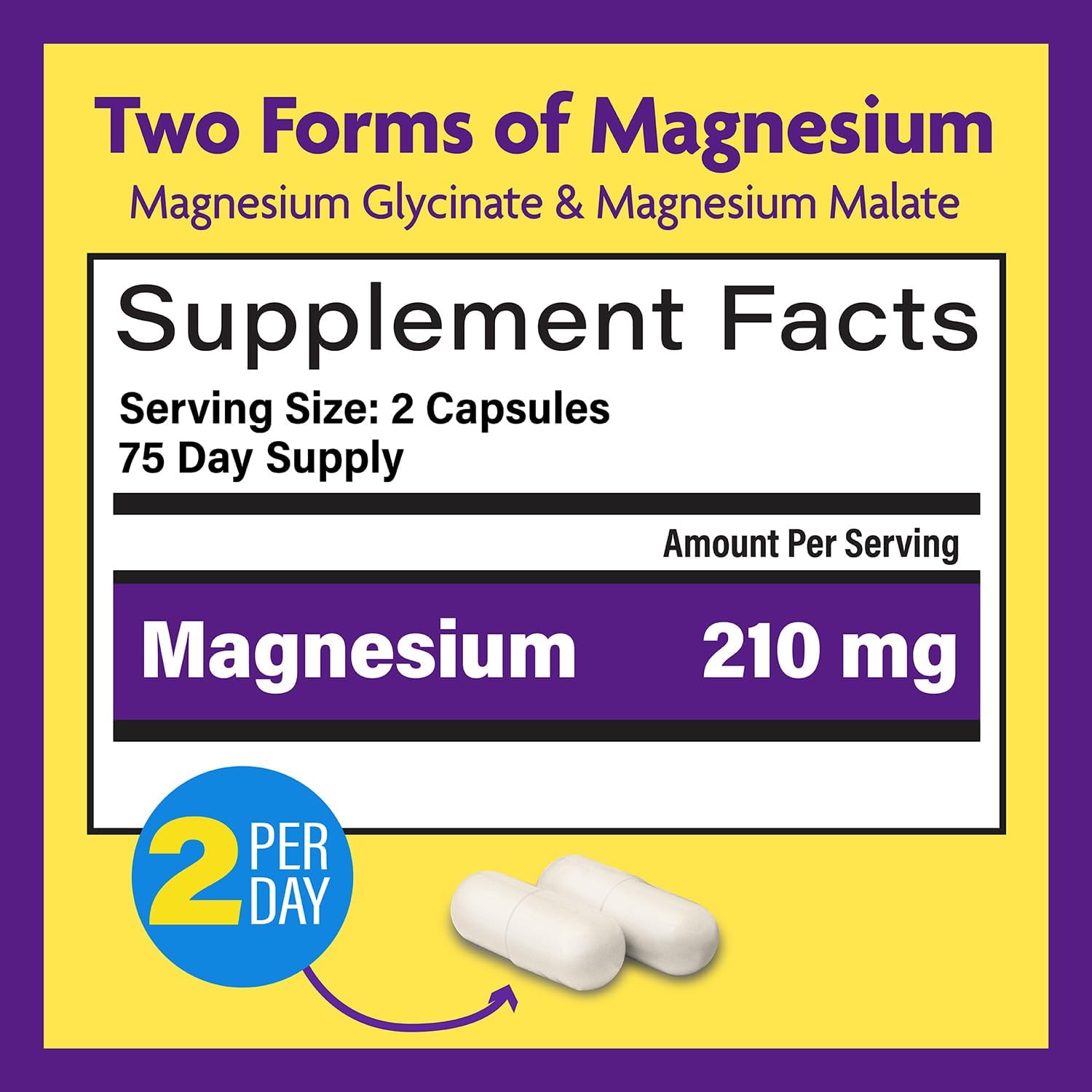 Choline Bitartrate and Advanced Magnesium Bundle for Memory and Brain Health Boost - 100 Capsules Choline, 150 Capsules Magnesium.