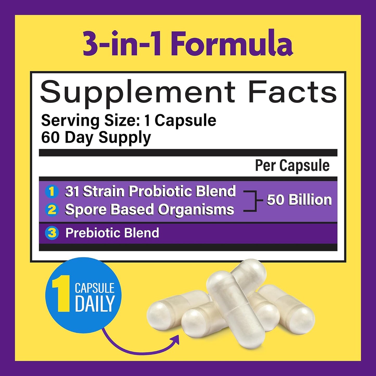 Choline Bitartrate & Multi Strain Probiotic Bundle for Memory, Mood, & Brain Health Boost - 550mg Choline, 100 Capsules + 60 Probiotic Capsules.