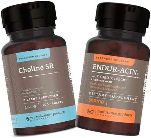 Choline Bitartrate & Niacin Bundle - 300mg Choline, 500mg Niacin - Extended Release, 400 Tablets