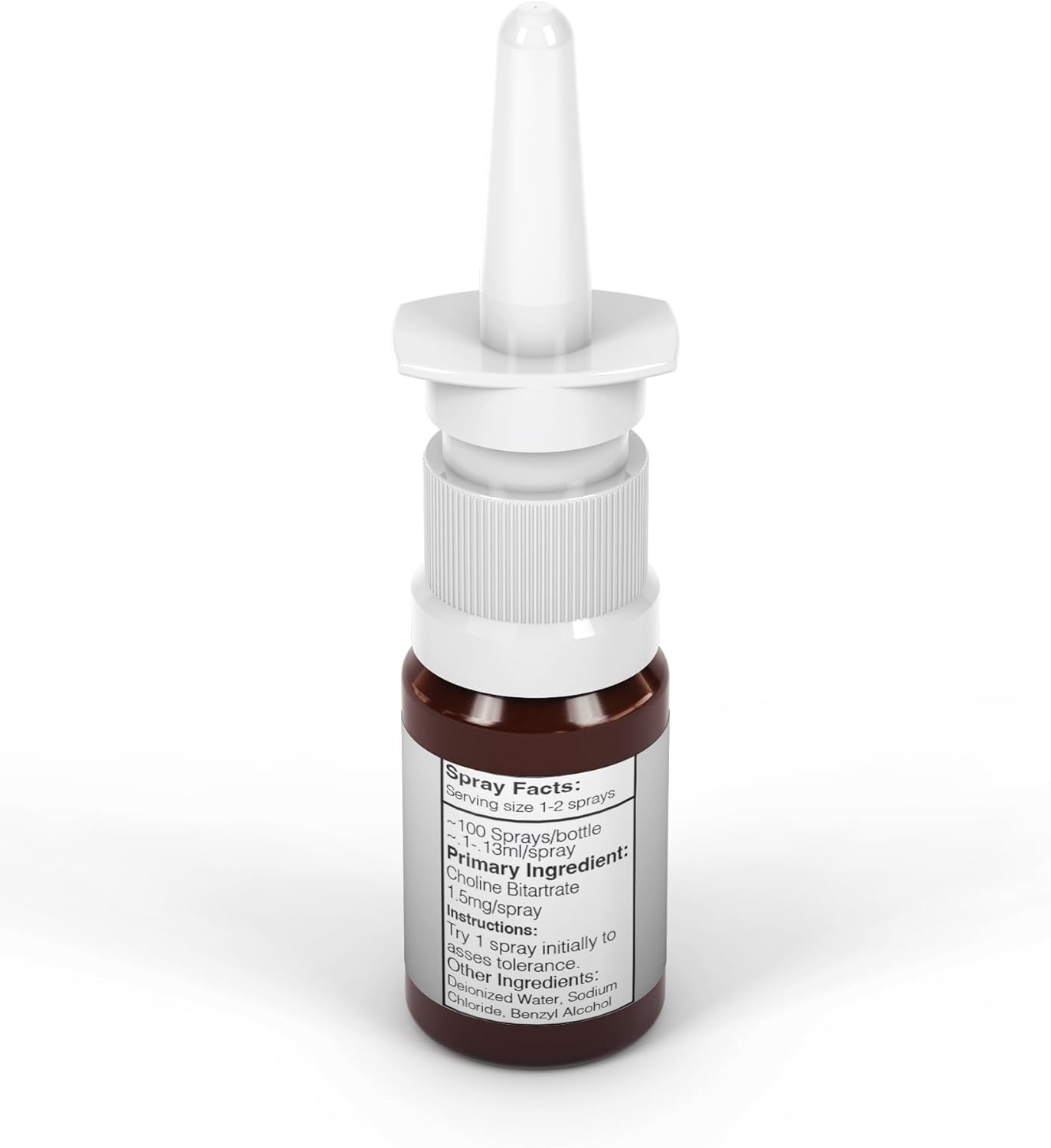 Choline Bitartrate Spray for Clarity, Focus, and Energy - 100 Sprays - Nootropic Supplement