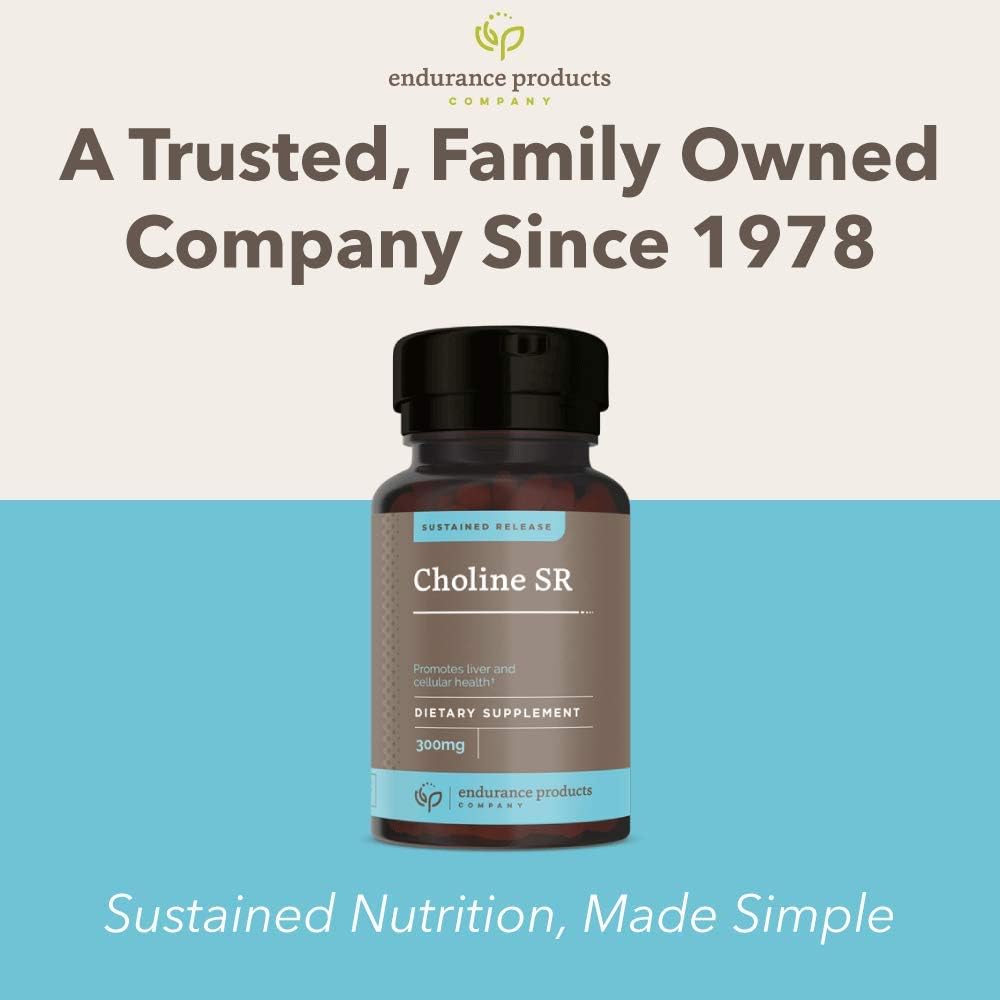 Choline Bitartrate Sustained Release Tablets - 300mg 60 Count - Vegan Brain Health Supplement for Memory & Focus - Non-GMO - Prenatal Development Support
