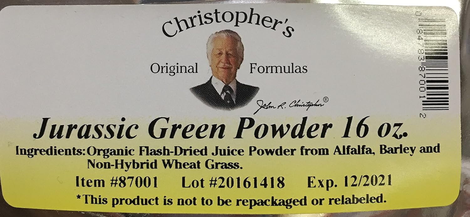 Christopher's Original Formulas Jurassic Green Powder 16 Oz - Organic Superfood Supplement