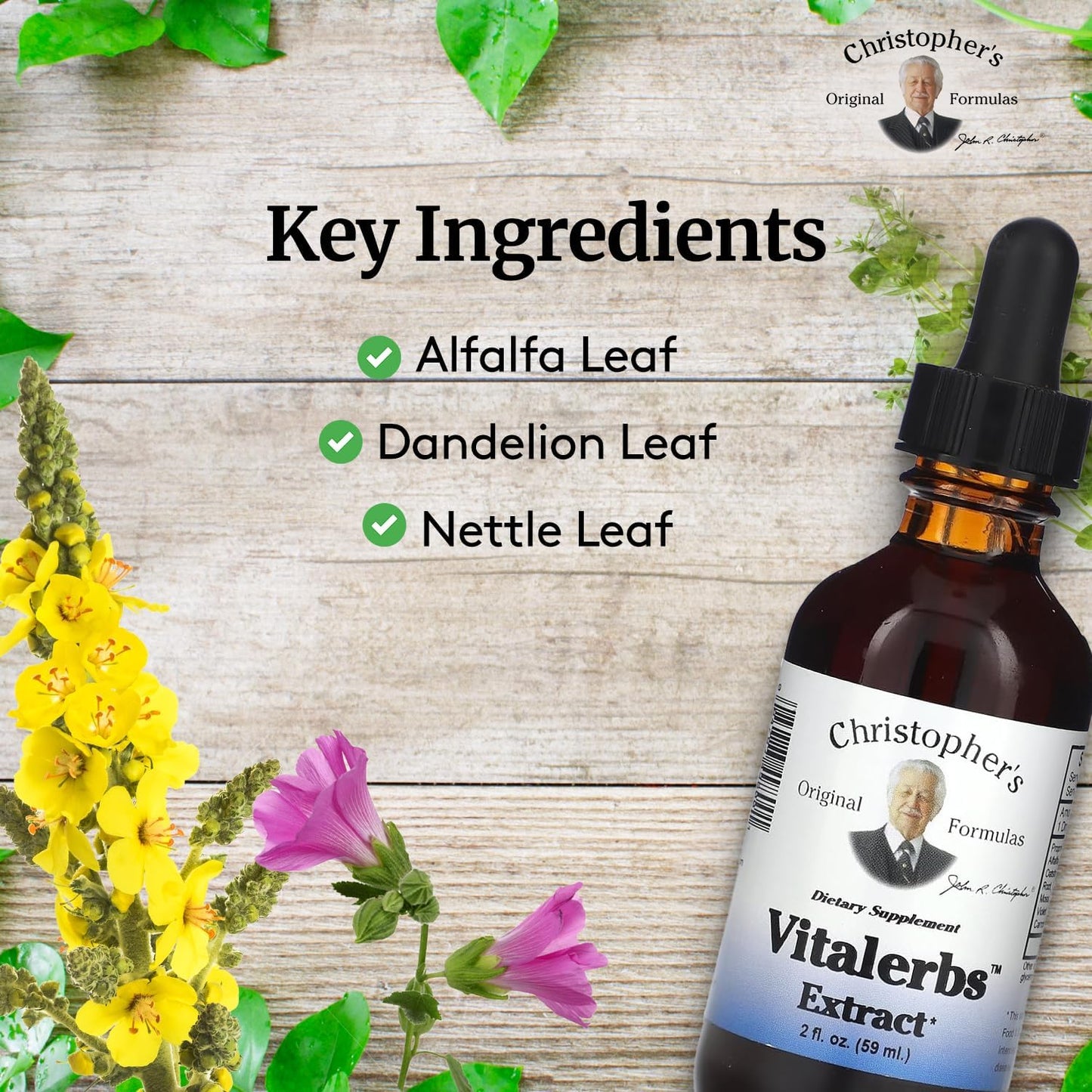 Christopher's Original Formulas Vitalerbs Extract - Nutrient-Rich Herbal Supplement - 2 oz Bottle