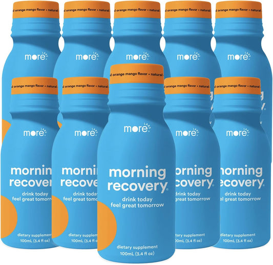ChromaCast More Labs Morning Recovery Orange Mango Electrolyte Drink 10 Pack - Hydrate & Detox with Liquid DHM