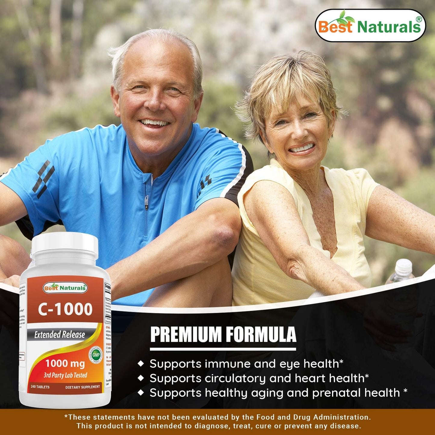 Chromium Picolinate 200 mcg & Vitamin C 1000 mg - Top Natural Supplement for Overall Health & Wellness