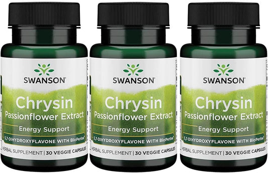 Chrysin Passionflower Extract - Herbal Supplement for Health, Wellness & Fitness - Supports Lean Muscle - 30 Veggie Capsules