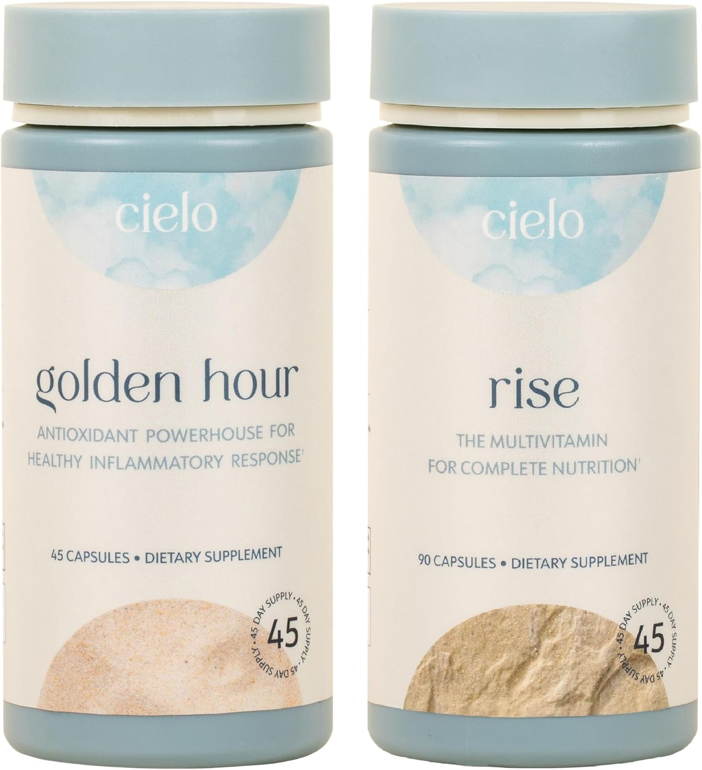 Cielo Golden Hour Antioxidant & Rise Multivitamin Set - 45 Day Supply for Enhanced Health and Wellness