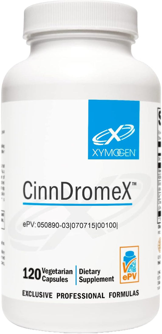 CinnDromeX Metabolic Health Support Supplement with Cinnamon, Chromium, ALA, Ginseng, Green Tea - 120 Capsules for Healthy Blood Lipid Levels and Nerve Function