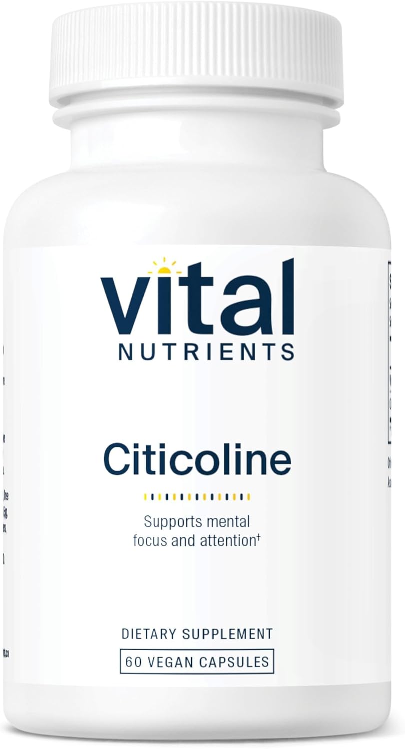 Citicoline Supplement for Mental Focus and Attention - 60 Vegetarian Capsules - 250mg - Vital Nutrients