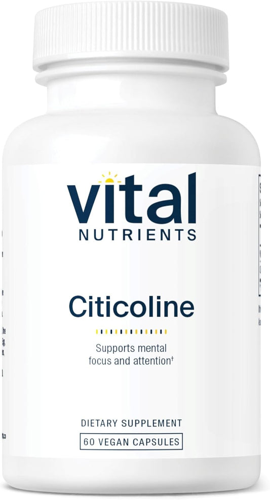 Citicoline Supplement for Mental Focus and Attention - 60 Vegetarian Capsules - 250mg - Vital Nutrients