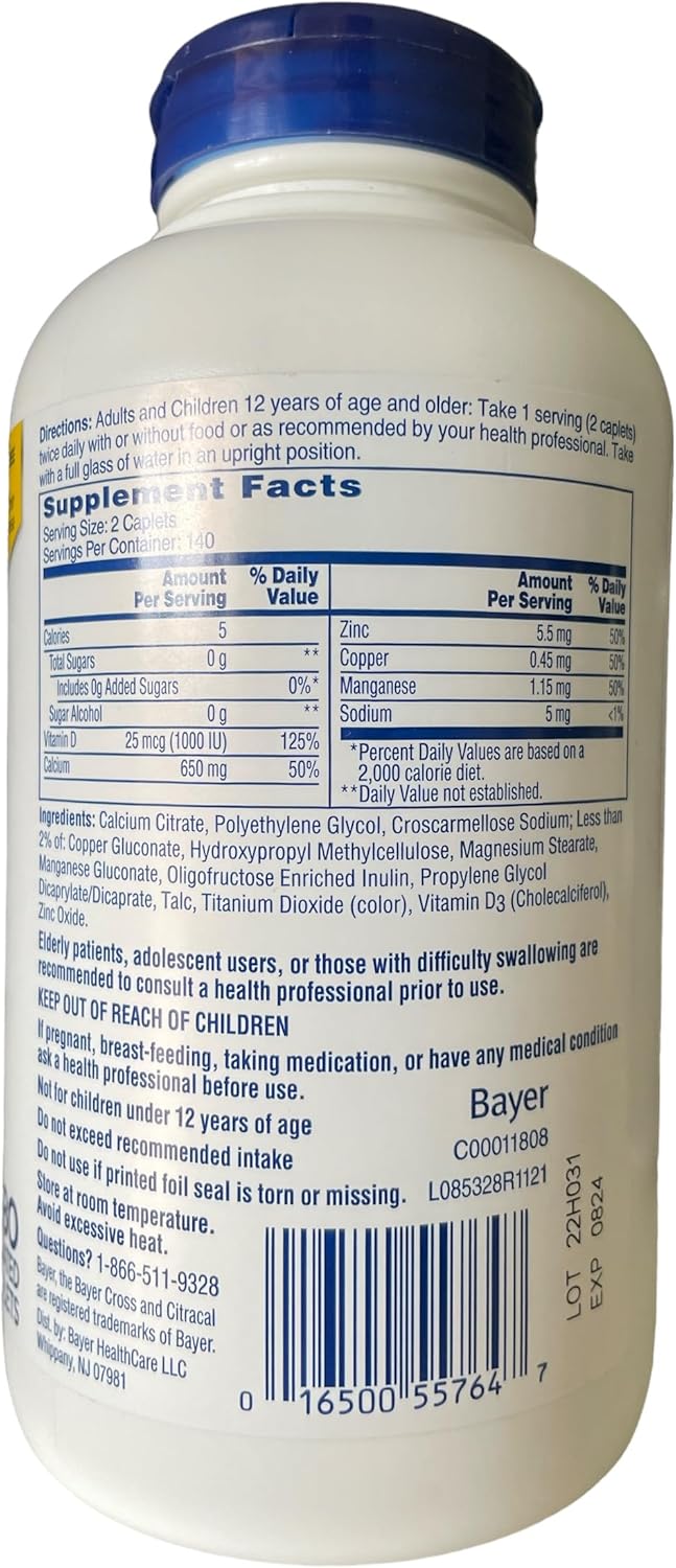 Citracal Maximum Plus Calcium Citrate Caplets with Vitamin D3 - 280 ct. - 1 Pack