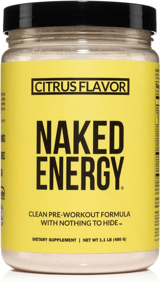 Citrus Flavored Clean Pre Workout Supplement - Vegan Friendly with No Added Sweeteners, Colors, or Flavors - 30 Servings