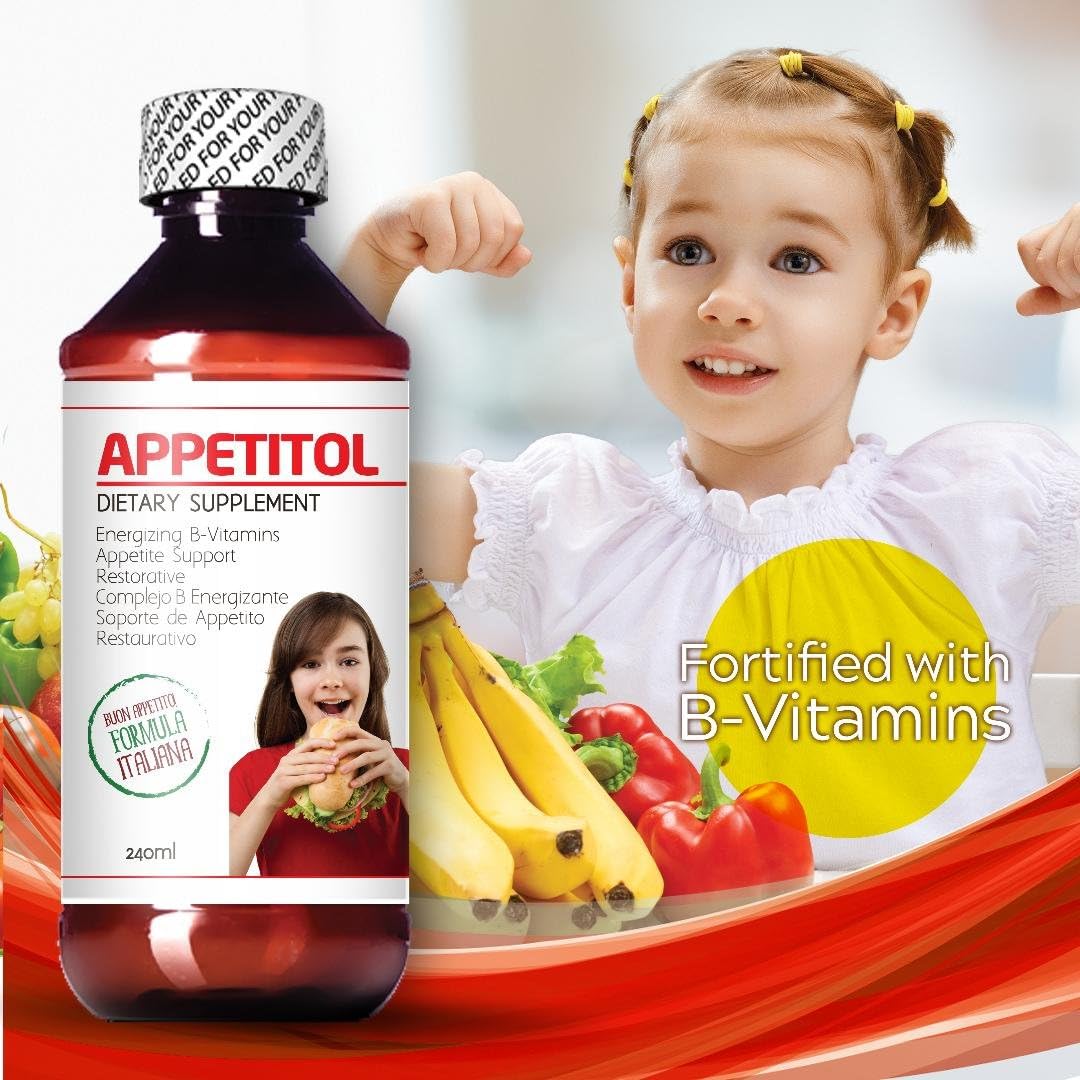 CJ Appetitol: Natural Appetite & Weight Gain Stimulant for Underweight Children - 8 Fl Oz with Vitamins & Minerals