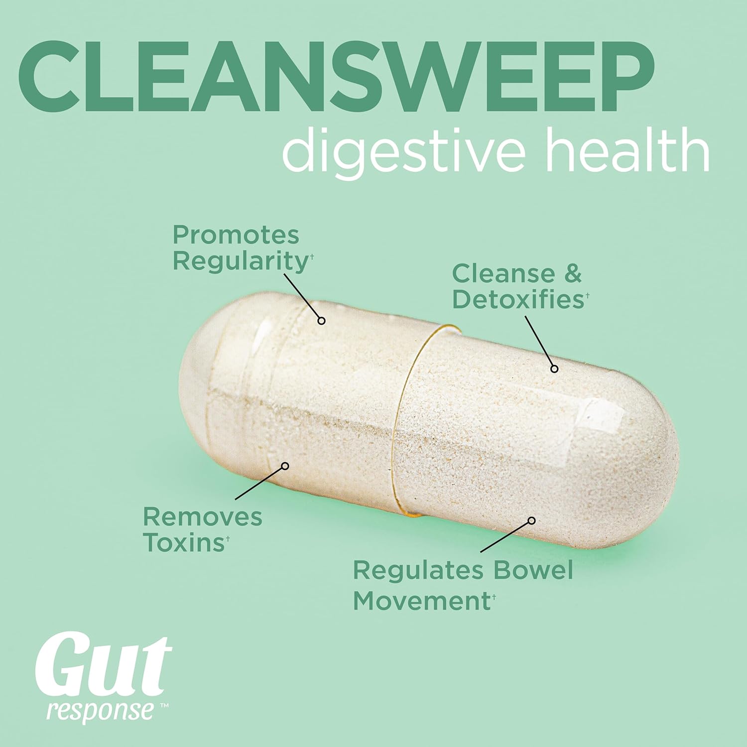 CleanSweep Capsules: Natural Daily Fiber Supplement for Digestive Health and Bowel Regularity - 90 Capsules