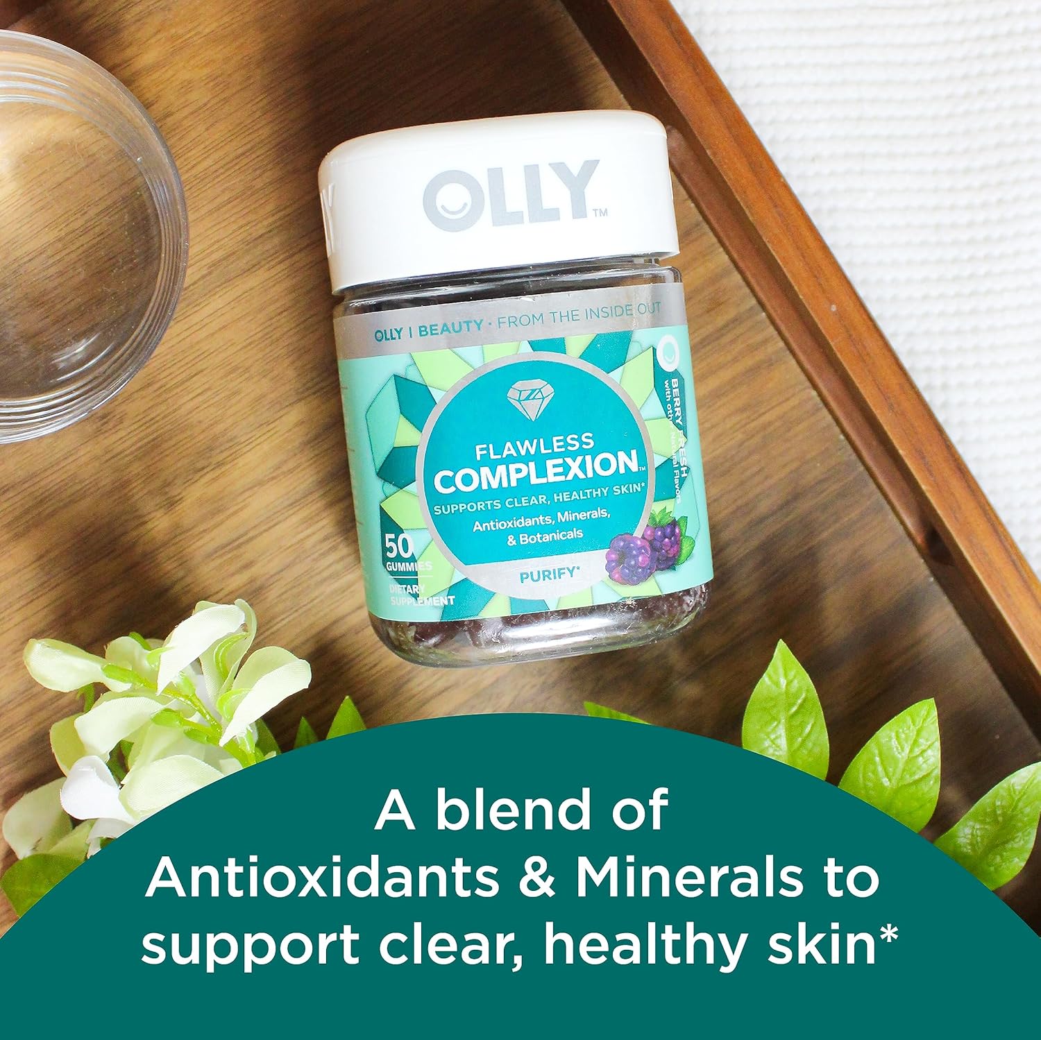 Clear and Healthy Skin Support Gummies with Vitamins E, A, and Zinc - 50 Count
