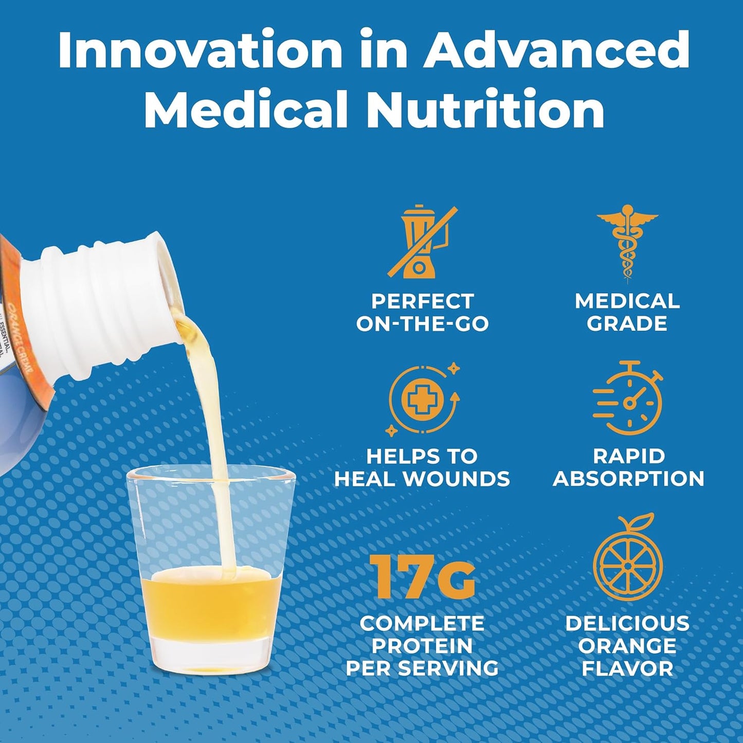 Clear Liquid Collagen Protein Shot with Arginine, Orange Creme Flavor, Non GMO, Gluten Free - 30 fl oz Bottle