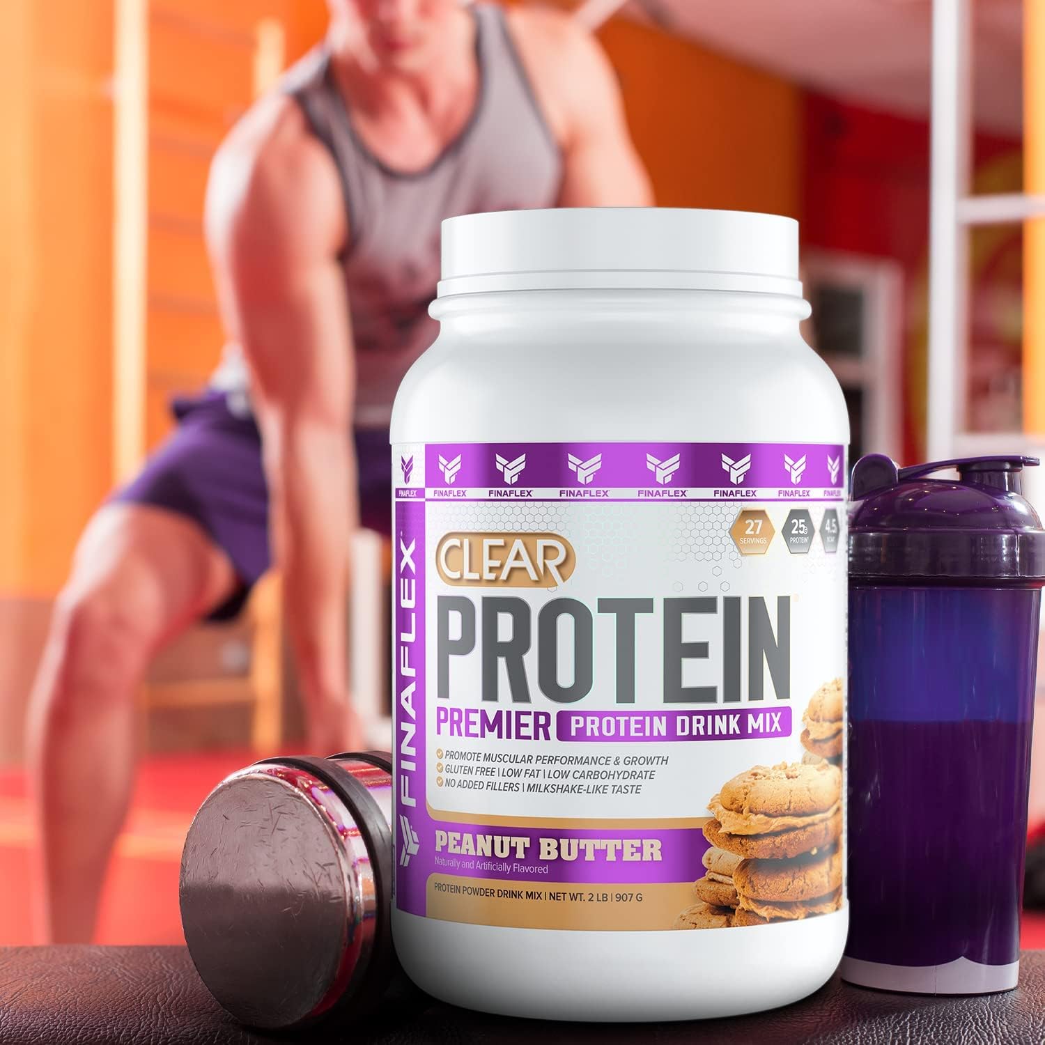 Clear Protein Peanut Butter 2lb: Promotes Muscle Performance & Growth, Milkshake Taste, Low Carb, Low Fat, Gluten-Free - 27 Servings