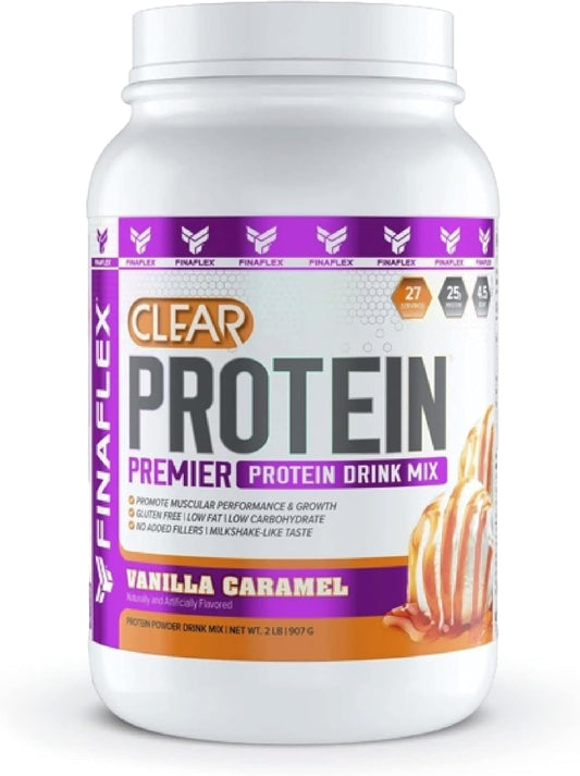 Clear Protein Vanilla Caramel 2lb: Enhances Muscle Performance & Growth - Milkshake Flavor - Low Carb, Low Fat, Gluten Free - 27 Servings