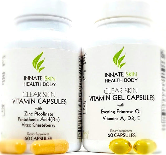 Clear Skin Acne Vitamin System with 20 Antioxidants, Botanicals, and Minerals - 60 Count Pack of 2 for Innate Skin Health