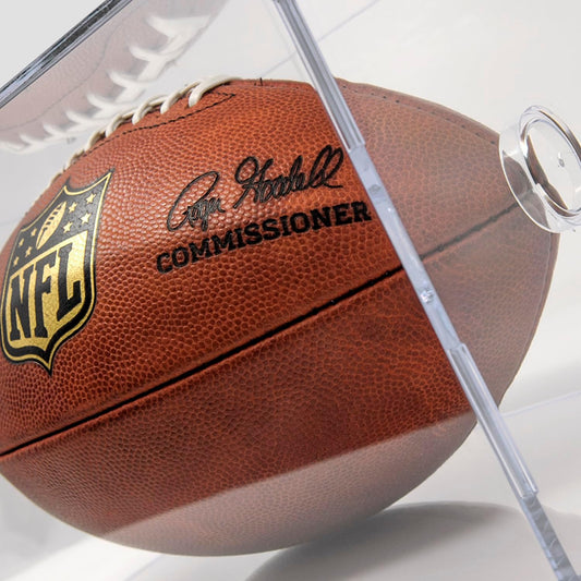 Clear Square Football Display Case for Autographed Memorabilia Storage