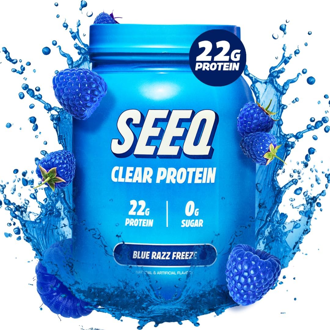 Clear Whey Isolate Protein Powder, Blue Razz Freeze Flavor - 25 Servings, 22g Protein Per Serving - Sugar-Free, Keto-Friendly, Soy-Free Juice-Like Protein