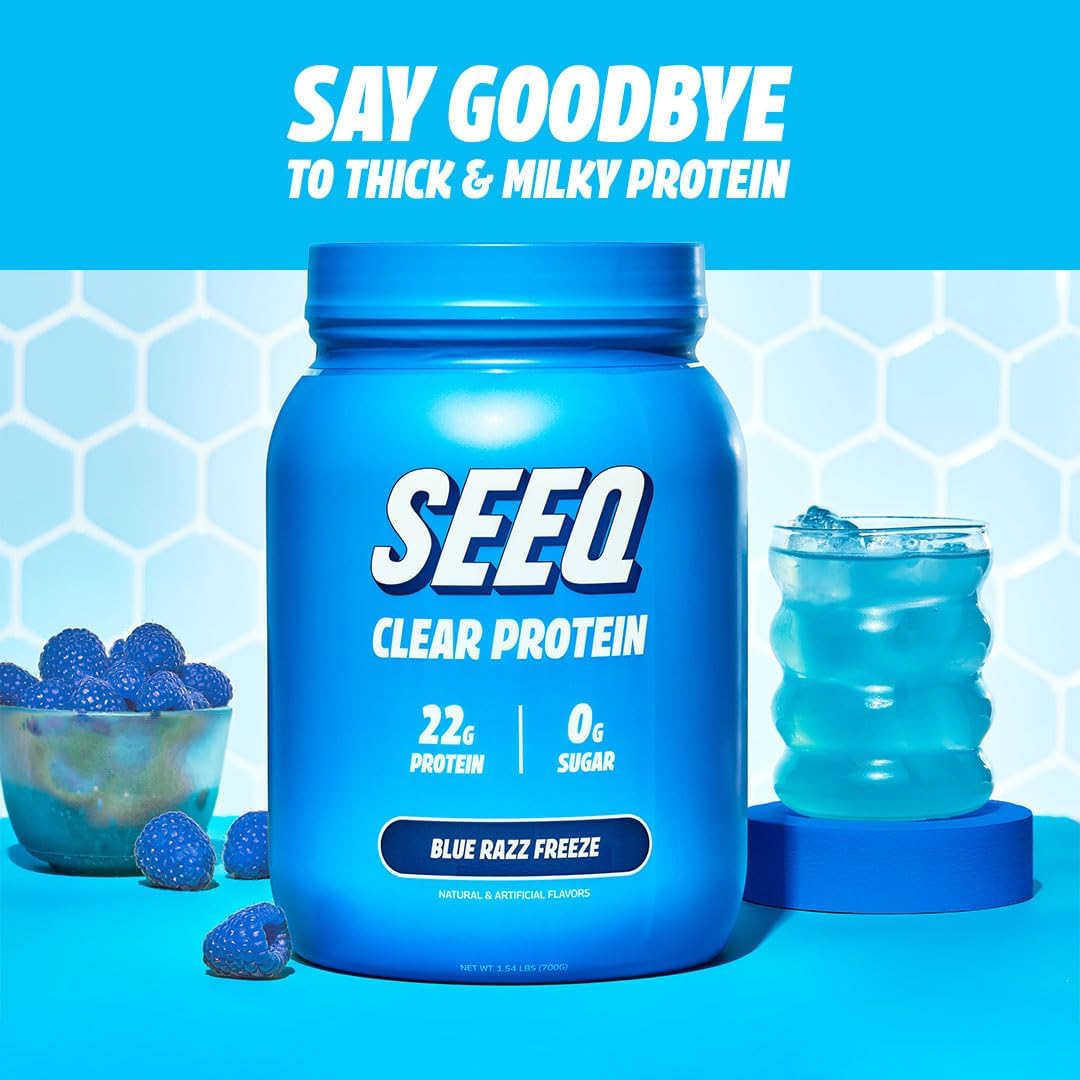 Clear Whey Isolate Protein Powder, Blue Razz Freeze Flavor - 25 Servings, 22g Protein Per Serving - Sugar-Free, Keto-Friendly, Soy-Free Juice-Like Protein