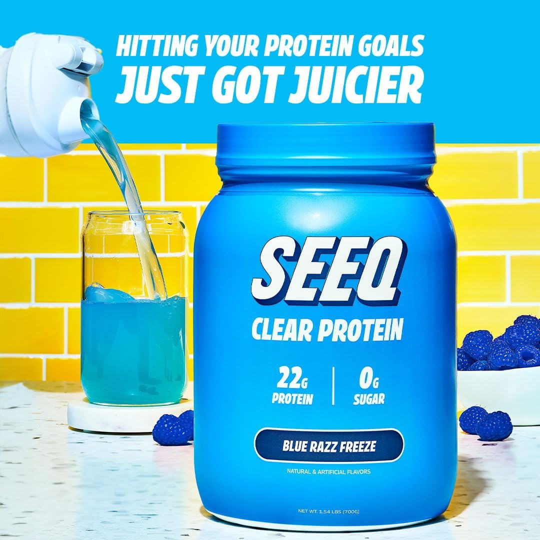 Clear Whey Isolate Protein Powder, Blue Razz Freeze Flavor - 25 Servings, 22g Protein Per Serving - Sugar-Free, Keto-Friendly, Soy-Free Juice-Like Protein