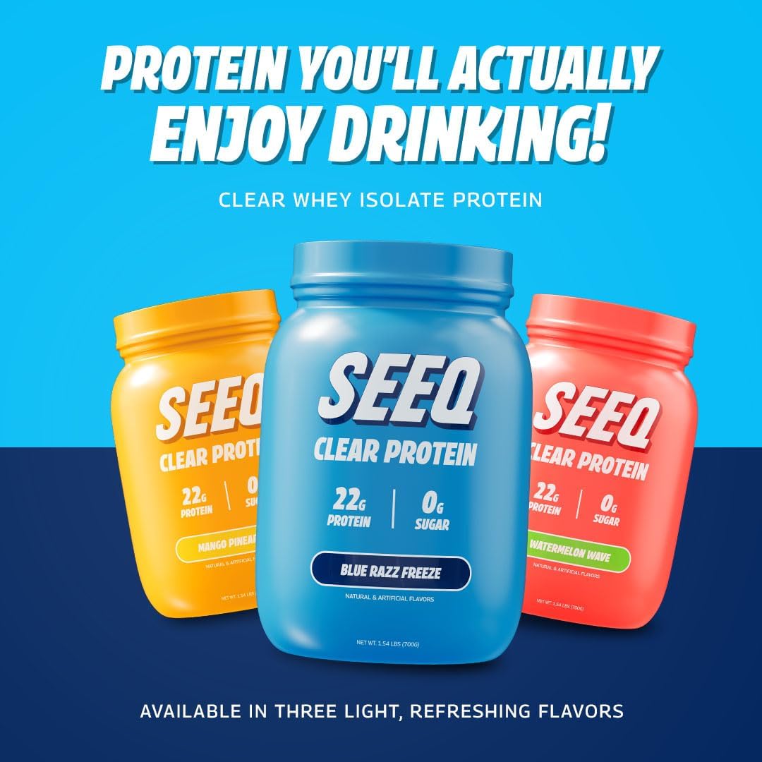 Clear Whey Isolate Protein Powder, Blue Razz Freeze Flavor - 25 Servings, 22g Protein Per Serving - Sugar-Free, Keto-Friendly, Soy-Free Juice-Like Protein