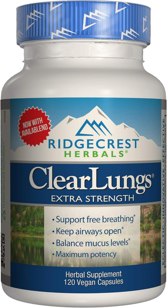 ClearLungs Extra Strength Herbal Decongestant - 120 Veg Capsules by RidgeCrest