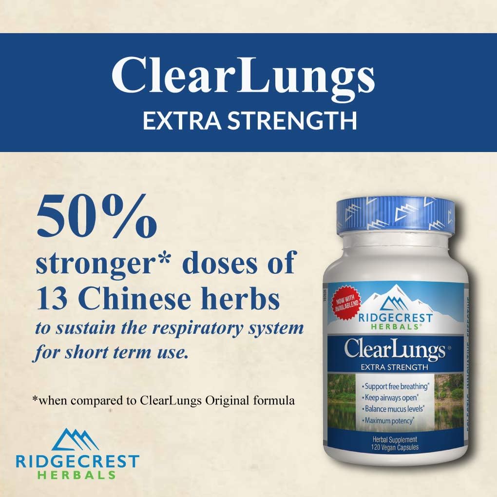 ClearLungs Extra Strength Herbal Decongestant - 120 Veg Capsules by RidgeCrest