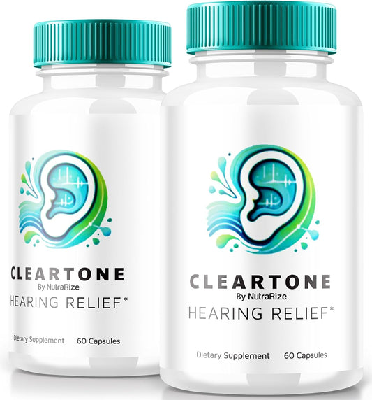 ClearTone Tinnitus Relief Supplement (2 Pack) - 120 Capsules for Auditory Support & Ear Health - NutraRize ClearTones Review
