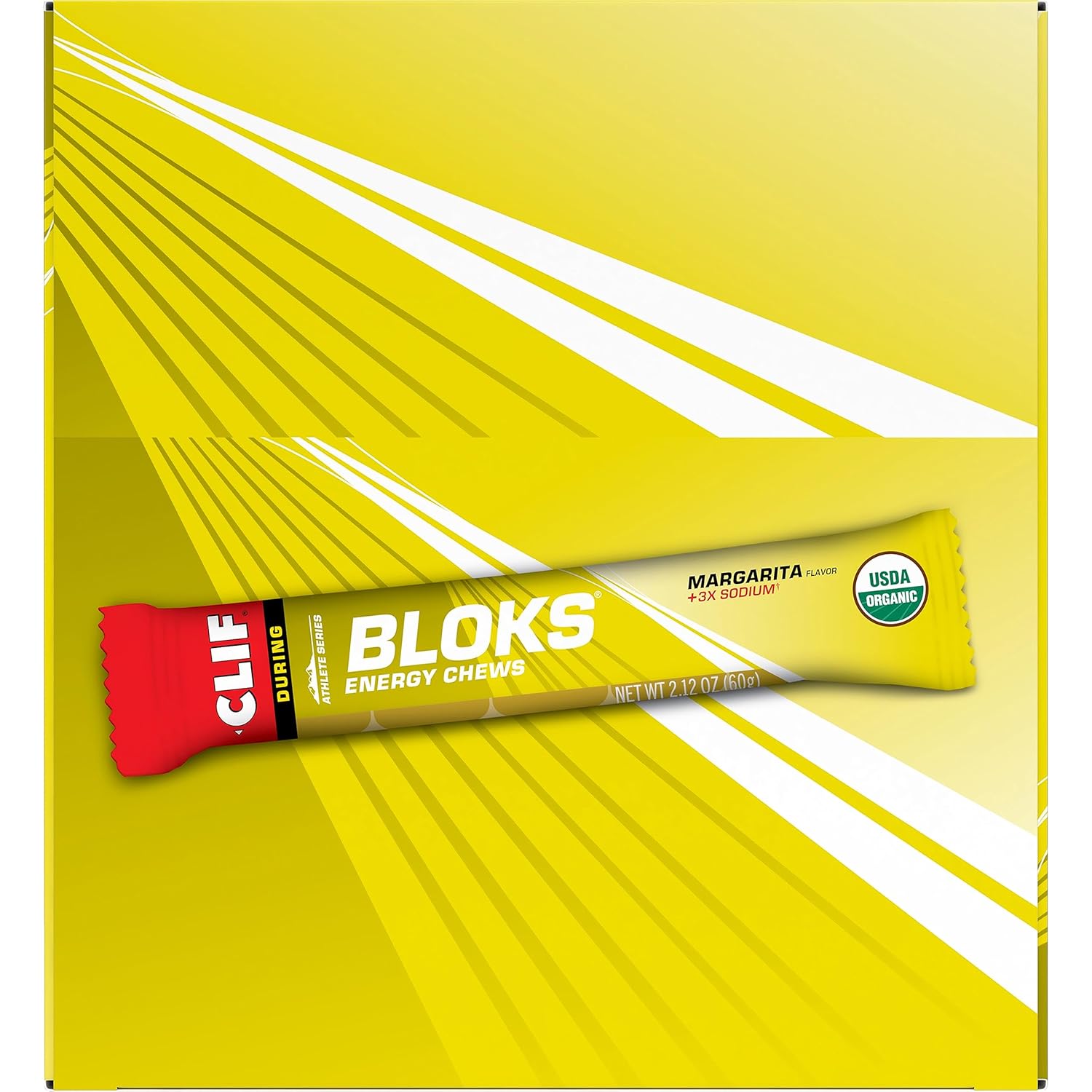 CLIF BLOKS - Margarita Flavor Energy Chews with 3X Sodium - Non-GMO Plant Based Fuel for Cycling and Running - Fast Carbs and Electrolytes - 2.12 oz (18 Count)