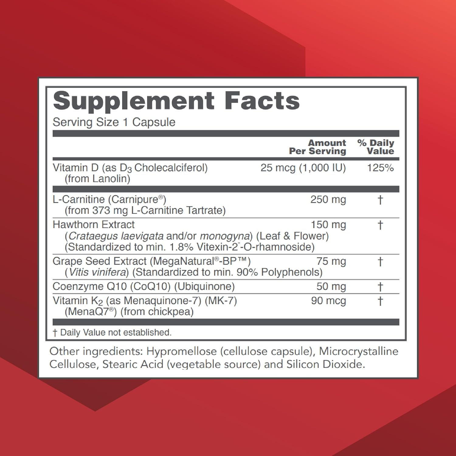 Clinical Cardio-6 Supplement - Heart Health & Blood Pressure Support - L-Carnitine, Hawthorn, Grape Seed, CoQ10 - 90 Veg Capsules - Soy & Dairy Free