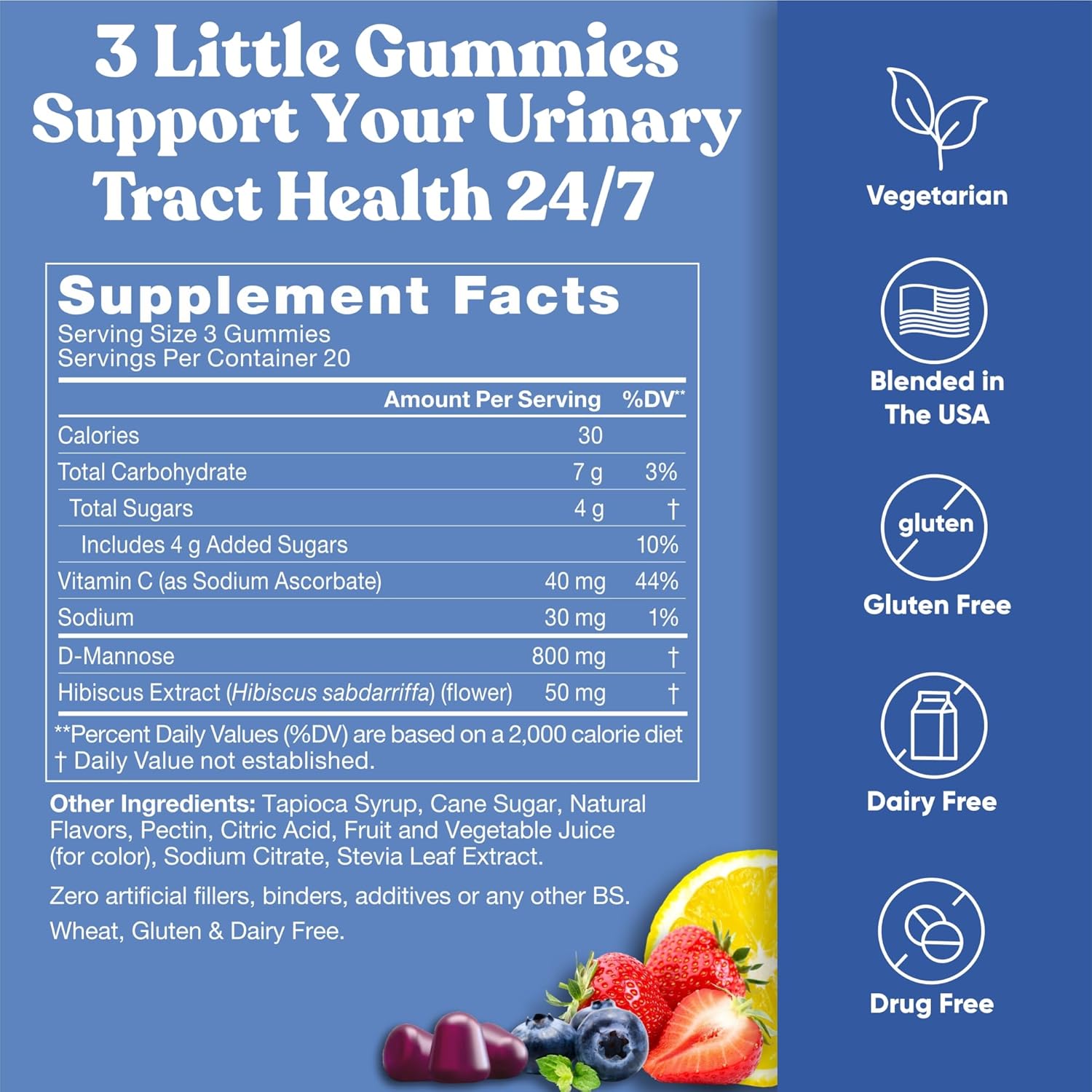 Clinical Strength Eu Natural Urinary Tract Duo: Cranberry Capsules & Harmony Gummies - UT Defense with D-Mannose, Hibiscus, Pine Bark, Propolis, Vitamin D
